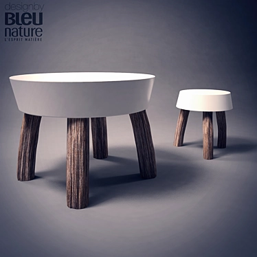 Rustic Wood & Metal Coffee Table 3D model image 1 