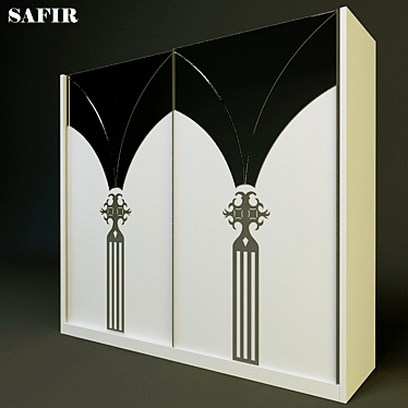 Safir: Elegant Black Ottoman 3D model image 1 