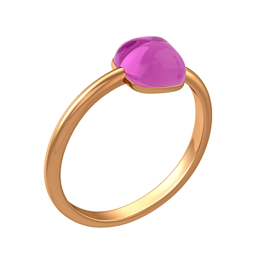 Glistening Amethyst Gold Ring 3D model image 1 