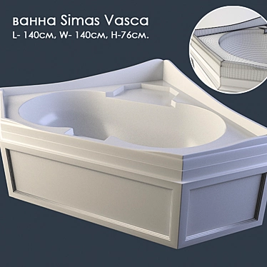 Simas Vasca Freestanding Bathtub 3D model image 1 