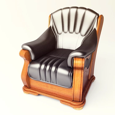 Classic Leather Armchair 3D model image 1 
