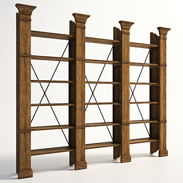 Xavier Triple Bookshelf: Stylish and Spacious 3D model image 1 