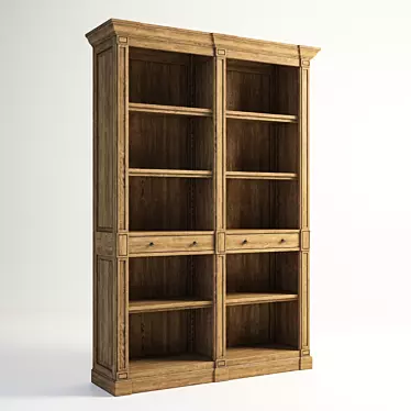 Aberdeen Double Bookshelf - Stylish Storage Solution 3D model image 1 