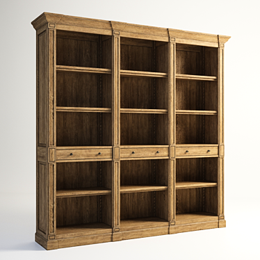 Aberdeen Triple Bookshelf - Stylish and Spacious 3D model image 1 