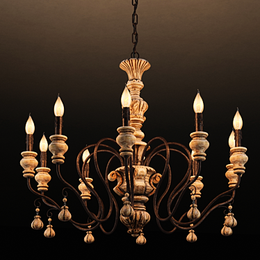 Elegant AKD Chandelier - 90x90x82cm 3D model image 1 