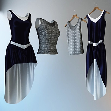 Elegant Dress & Stylish Top 3D model image 1 