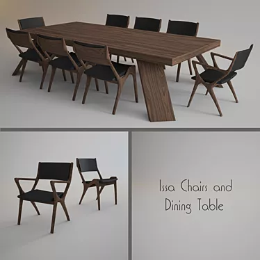 Sleek Vray Dining Set - max 2013 & fbx 3D model image 1 