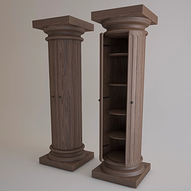 Russian-Style Wooden Cupboard 3D model image 1 