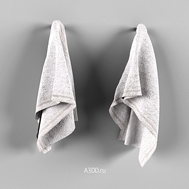 Luxury Towel Set - Two Classic Towels 3D model image 1 