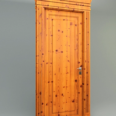 Rustic Pine Doors 3D model image 1 