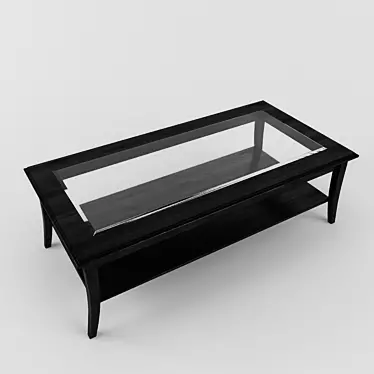 Modern Black Wood Table with Glass Insert 3D model image 1 