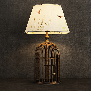 Elegant Birdcage Table Lamp 3D model image 1 