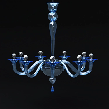 Elegant Handcrafted Glass Pendant 3D model image 1 