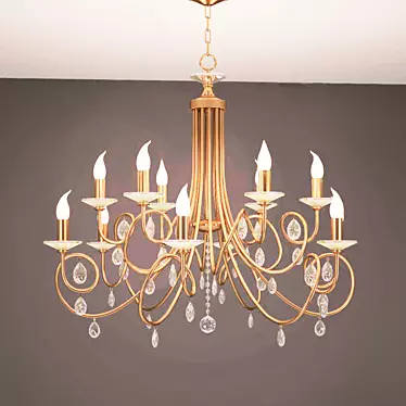 Orion Factory 12-Light Crystal Chandelier 3D model image 1 