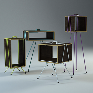 Frères Plo: Stylish Side Tables 3D model image 1 