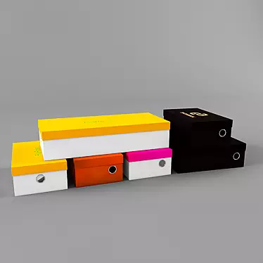 Multi-Box Shoe Storage Solution 3D model image 1 