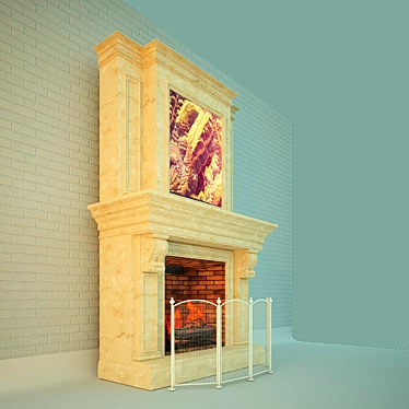 Viola Backlit Onyx Fireplace 3D model image 1 