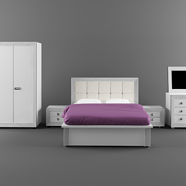 Luxurious Diamond Bedroom Set 3D model image 1 