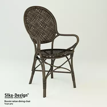 Elegant Rossini Rattan Dining Chair 3D model image 1 
