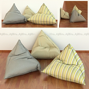 Comfy Triangular Floor Cushions 3D model image 1 