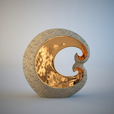 Golden Ceramic Figurine: Elegant Home Decor 3D model image 1 