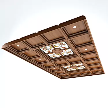 Title: Elegant Wooden Ceiling Design 3D model image 1 