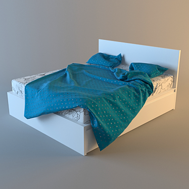 Sleek and Sturdy: Ikea MALM Bed 3D model image 1 