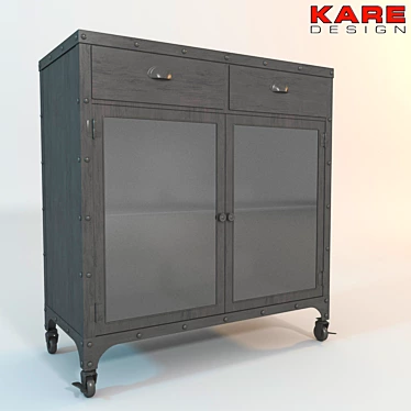 Sleek Metal Dresser by KARE 3D model image 1 