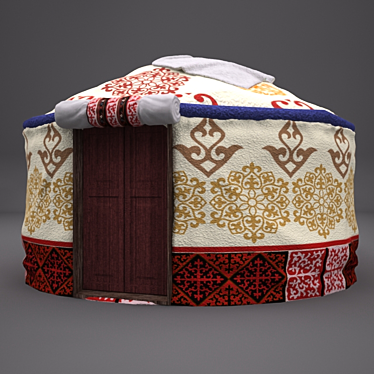 Portable Traditional Yurt: Authentic Design & Easy Assembly 3D model image 1 