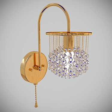 Elegant Gold Crystal Sconce 3D model image 1 