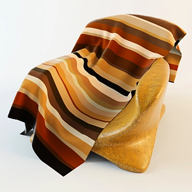 Cozy Chair with Blanket 3D model image 1 