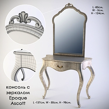 Epoque Ascott Console with Mirror 3D model image 1 