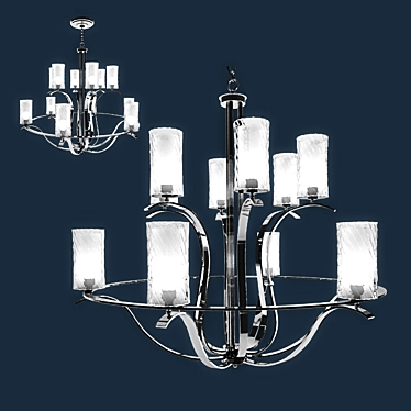 Elegant Chrome Chandelier: Hinkley Lighting Tides 3D model image 1 