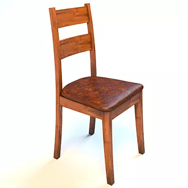 Vintage Leather Accent Chair 3D model image 1 