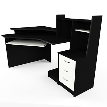 Corner Computer Desk. Precision Built. 3D model image 1 