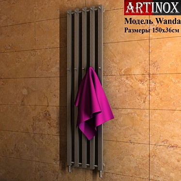 Sleek Stainless Steel Towel Rack 3D model image 1 