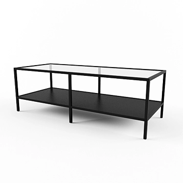 Sleek Black Glass TV Stand  3D model image 1 