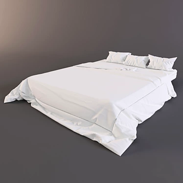 Luxury Quilted Bedding Set 3D model image 1 