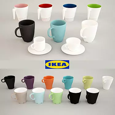 Stylish Ikea Cup Set 3D model image 1 