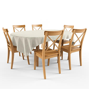 IKEA LEKSVIK-INGOLF Dining Set 3D model image 1 