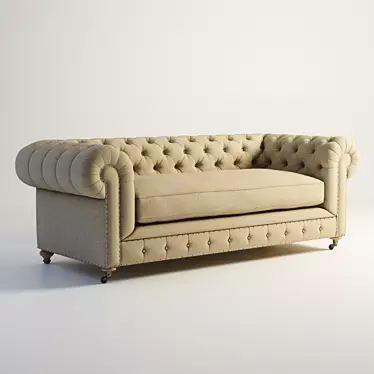 Elegant Chesterfield Sofa 3D model image 1 