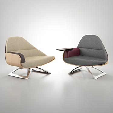 Stylish Ergonomic Chair: 1120 x 580 x 895 mm 3D model image 1 