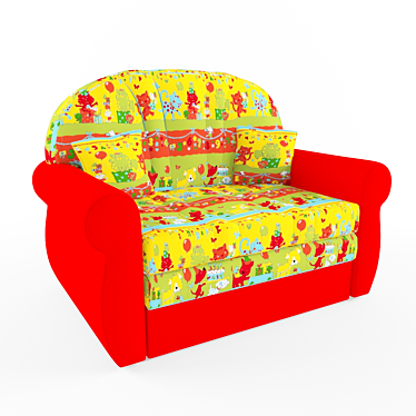 Cozy Kids Sofa Bed 3D model image 1 