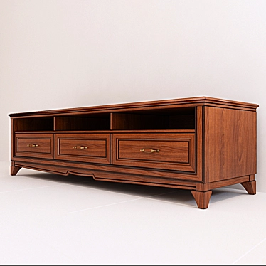 Art Deco Low-Leg TV Cabinet 3D model image 1 