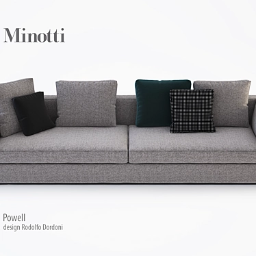 Title: Elegant Minotti Powell Sofa 3D model image 1 