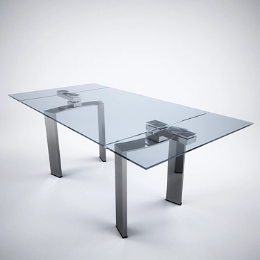 Contemporary Glass Top Cattelan Daytona Table 3D model image 1 