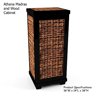 Athena Madras Wood Cabinet 3D model image 1 