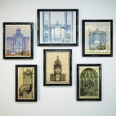 Architectural Textured Frames 3D model image 1 