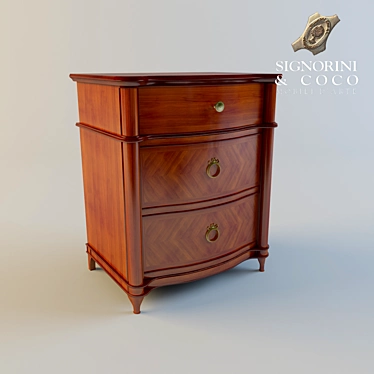 Carlota Bedside Table: Elegant Style & Exceptional Quality 3D model image 1 