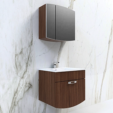 Modern Vanity Set with Sink 3D model image 1 